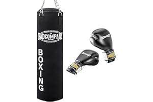 ‎BAD COMPANY Bad Company Box-Set I Boxsack 80 oder 100 cm gefüllt inkl. Stahlkette und Kunstleder Boxhandschuhen White Tiger