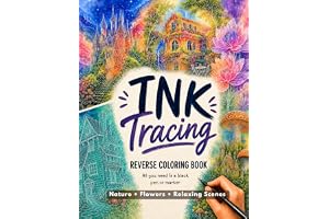 Ink Tracing Coloring Book: Trace the White Lines to Uncover a Hidden Masterpiece : A Unique Concept of the Reverse Coloring B