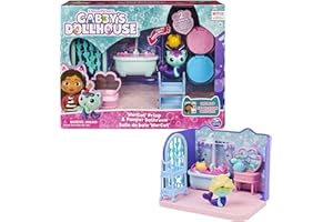 LA CASA DE MUÑECAS DE GABBY - EL BAÑO DE SIREGATA DE GABBY'S DOLLHOUSE con 1 Figura, 3 Accesorios, 2 Caja Sorpresa y 3 Muebles - 6062036 - Juguetes Niñas 3 años +