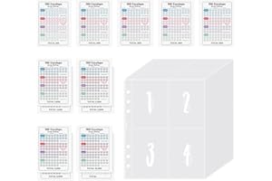 WenmthG 25 Sheets 100 Envelopes Money Saving Challenge Binder Inserts & 13 PCS Savings Challenge Trackers for Replacement, 6 Holes Numbered Envelopes 1-100 Cash Pouches for A5 Budget Planner Binder