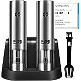 LEBENLANG Electric Salt and Pepper Mill - Rechargeable & Lots of Accessories I Battery Set I Pepper Shaker Pepper and Salt Mi