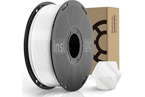 Inslogic Filamento PLA Pro 1.75mm Filamento prerasciugato e resistente all'umidità per stampanti 3D, bobina da 1kg, compatibile con la maggior parte delle stampanti FDM (Bianco)
