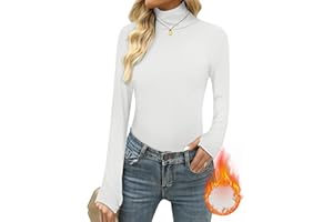 Terecey Camiseta Termica Algodón Mujer Cuello Alto Camisetas Manga Larga Camiseta Interior Elastico Montaña Esqui Deporte Invierno