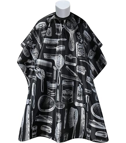 Haarschneideumhang Aus Seidenstoff – Vintage Design, Wasserdicht & Antistatisch, Ca. 160 X 140 Cm