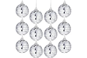 YEAHBOOM 12 Piezas Bola de Espejo,4cm Bola de Discoteca Espejos,Bola de Discoteca para Colgar,Bola Reflectante para Decoración del árbol de Navidad,Fiesta y Decoración del Hogar