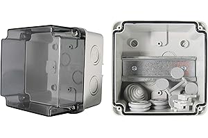 EWH-SHOP TPelectric - Caja Industrial Vaciado Caja de Distribución IP67 con Carril DIN (Transparente, 110 x 110 x 110)