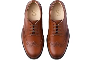 SIRRI Scarpe Eleganti da Ragazzo in Finta Pelle Verniciata Brogue con Lacci