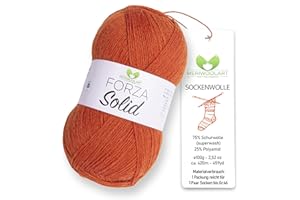 ‎MERIWOOLART MeriWoolArt® Sockenwolle 4-fädig – 100g Merino Wolle Garn zum Stricken & Häkeln, 75% Schurwolle (superwash), 25% Polyamid, 420m – Ideal für Socken für Herren und Damen, Pullover & Cardigans 4609