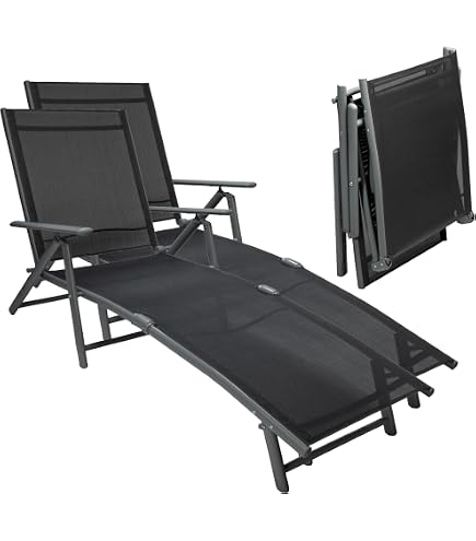 Lot De 2 Transats De Jardin - Aluminium, Toile PVC Waterproof, Dossier 6 Positions - 192x61 Cm, Charge 130 Kg