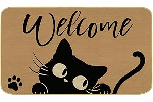 comfoyar Gatos Lindos Felpudo Decorativas, Alfombrilla Lindo Gato Antideslizante Junta de Goma Alfombras para Suelos para Exteriores e Interiores Entrar Terraza Garaje 43 x 75 cm