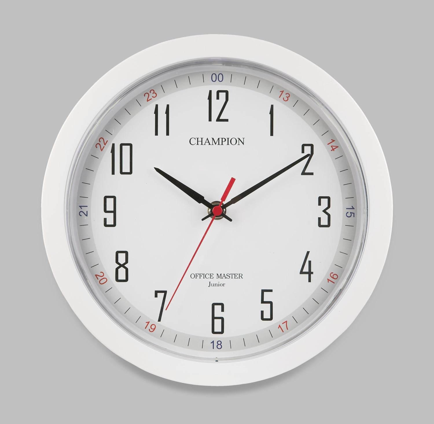 CHAMPION Bold 10 inch Diameter Office Master Quartz Wall Clock (WHITE