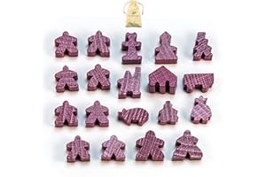 Waldfelsen® Toy Figures Suitable for Carcassonne - 8 Meeple and 11 Special Figures for the Basic Game, the 10 Expansions and the Minis 2 and 6 (Colour: Purple)