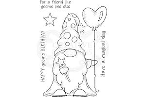 Woodware Transparent, Encreur Singles Wizard Gnome-Tampon en Photopolymère, Socle en Acrylique-Accessoire pour Carterie, Scrapbooking, Journal, Loisirs, 6 x 4-inch