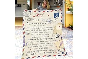 ERACII Kuscheldecke Personalisierte Geschenke an Meine Frau Decke, An Meine Frau Decke Deutsch, Geschenke für Frau von Ehemann, Positive Ermutigung und Liebe Nachricht Briefdecke für Couch, Bett