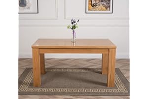 OAK FURNITURE KING Dakota 152 x 87 cm Chunky Oak Dining Table only | Dining Table for 6 People