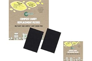 ALL-GREEN Compost Caddy Spare Filters - Suitable for The KitchenCraft Nostalgia Caddy - (2X 2pk - Total 4 Filters)