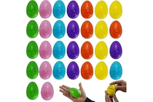 SRVERTEX 30x Refillable Easter Party Favor Eggs, 8cm Assorted Colour Fillable Plastic Surprise Easter Eggs, Easter Games Decorations Arts and Crafts for Springtime Gooadies Favours for Girls and Boys