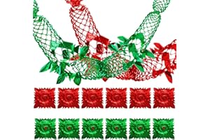 Chunyin 118 Feet Large Size Square Foil Garlands Christmas Ceiling Decorations Festive Hanging Tinsel Swirl Decoration for Xmas New Year Birthday Wedding Party Supplies (Red, Green)