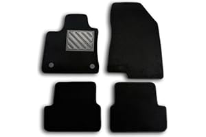 MTC AUTOMOTIVE Fußmatten für Dacia Sandero III ab Baujahr 2021, passgenau, rutschfest, Absatzschoner aus verstärktem Gummi, Befestigungsknöpfe, schwarz