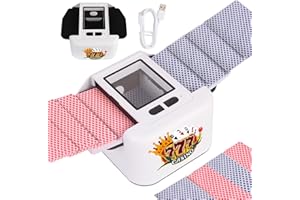 Buldoospok Automatic Card Shuffler 2 Decks, 2000 mAh Built in Rechargeable Battery USB-C Charge, Low Noise Fast Shuffle, Smart Auto Shuffler for UNO Poker Blackjack Skip-Bo Texas Hold'em Skyjo