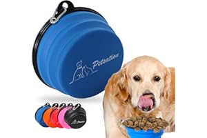 PETSATION – Gamelle pour Chien Pliable [L'Original] – Bol de Voyage, écuelle, Abreuvoir pour Chien – idéal pour Les Voyages, promenades et Le Quotidien – Léger, Compact (Bleu, 350ml)