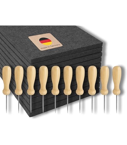 Mikiprojekt® Lot De 10 Aiguilles à Picoter En Matériau Naturel Fabriquées En Allemagne - Pour Enfants à Partir De 4 Ans - Aiguilles à Picoter Pour De Superbes Picotements - 10 Aiguilles