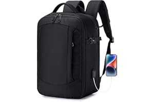 SUCIKORIO Plecak podróżny, bagaż podręczny, samolot, 40 x 20 x 25 cm, Ryanair, rozszerzalny plecak na laptopa o przekątnej ekranu 15,6", duży plecak biznesowy z kieszenią na laptopa i przyłączem USB do ładowania, dla mężczyzn i kobiet