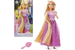 Disney Store Poupée pour Enfants Raiponce, Raiponce, 29 cm, avec Brosse à détails moulés, Jouet entièrement articulé avec Robe Scintillante - Convient aux 3 Ans et Plus