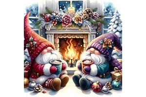 TOSTOG Diamond Painting Kits Christmas for Adults,Fireplace Full Drill Diamond Art Embroidery Pictures,5D DIY Diamond Art Kit for Home Wall Decor 30x30cm/12x12inch