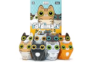 Box Buddies Foldimals Cats - Pack of 8 Cat Paper Toy Cards - Paper Craft for Kids, Pocket Money Toys, Stocking Fillers