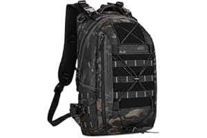 HUNTVP Sac à Dos Petit Cartable Tactique Militaire Molle Sac à Dos de Cours Sac de Multifonction pour Chasse Randonnée Camping Voyage Cyclisme Trekking Scalade 12L/15L/20L/30L