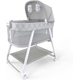 Ingenuity Lullanight Gem Bebek yatağı, 4 tekerlekli ve hava ge&ccedil;iren kenarlı, gri, 0-5 Ay, 7 kg'a kadar