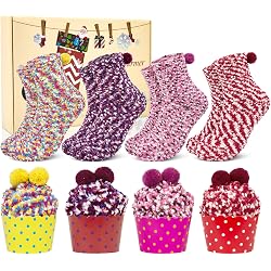 Suplid Chaussettes douillettes pelucheuses pour femmes, chaussettes d'hiver chaudes, 6 paires, chaussettes antidérapantes douces en polaire moelleuse avec prise en peluche pour dormir Suplid Chaussettes douillettes pelucheuses pour femmes, chaussettes d'hiver chaudes, 6 paires, chaussettes antidérapantes douces en polaire moelleuse avec prise en peluche pour dormir