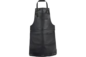 LEATHERSHIRE Full Grain Leather Apron Butcher, Cook, BBQ, Cooking, Grilling, Blacksmith Apron