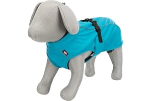 TRIXIE Regenmantel Vimy für Hunde türkis S - Bauchumfang: 34 - 53 cm – Hunde-Regenjacke mit reflektierenden Elementen für mehr Sichtbarkeit im Dunkeln – bequem & verstellbar - 680202