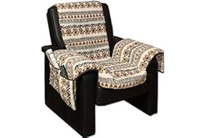 ‎BRANDSSELLER Brandsseller Sesselschoner Sesselüberwurf Sesselauflage Sesselbezug Polster kuschelweich in Lammflor-Optik - mit seitlichen Taschen - Gemustert