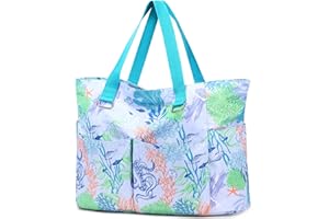 Myhozee Bolsa Playa XXL Impermeable Bolso Playa Mujer Hombre Grande xxl Familiar con Cremallera Bolsos de Viaje Mujer Bolsa para Piscina/Sauna/Playa Verano Ligero Bolso de Mano Shopper Beach Bag