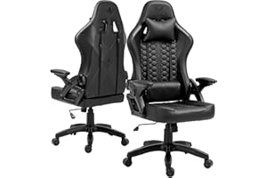 KRAKEN CHAIRS Silla Gaming de Piel sintética Silla de Oficina Ergonómica Sillón Altura Ajustable Sillón giratoria Reposabrazos Ajustable Cojín Lumbar Negro