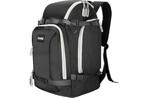 Coolfel Borsa per Scarponi da Sci con Scomparto per Casco, 50L Zaino da Sci Snowboard Pattini a Rotelle, Borsa da Sci Impermeabile per Casco, Giacca, Occhiali, Guanti