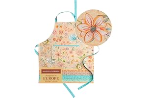 MAISON D' HERMINE Maison d'Hermine 100% Cotton 1-Piece Kitchen Apron with Adjustable Neck and Middle Pocket, Long Ties for Women/Men, Spring/Summer