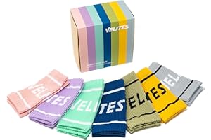 Velites Lot de 7 paires de bracelets en tissu I Comprend les couleurs Gris, Bleu, Vert Menthe, Rose, Moutarde, Olive et Violet.