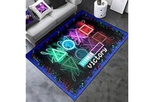 KODHYVJ Gaming Area Rugs, Gamer Rug for Boy Room Decor, Gaming Carpet for Boys Teens Decor Decorate Mats Black, 4'x5'
