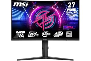 MSI MPG 275CQRXF 27 Inch WQHD Curved Gaming Monitor - 1500R 2560 x 1440 Rapid VA Panel, 240 Hz - 05ms (GtG, Min), Adaptive Sync - DP 14a, HDMI 20b CEC