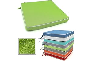 heimtexland ® Outdoor Stuhlkissen 40x40x4 Garten Stuhlpolster Lotus Effekt Sitzkissen Grün Typ551