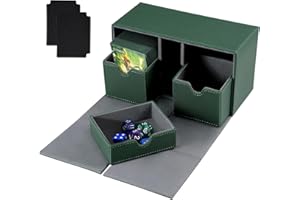 WEIGUDOC Deck Box für Magic the Gathering Karten, Sammelkarten Box für 200+ Karten mit Würfelfach 2 Trennfächer, Magnetische Kartenbox Kompatibel mit MTG TCG Commander PTCG Spielkarten für Sammeln und Tauschen