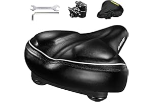 DAWAY C40 Ultra Comfortable Oversized Bike Seat - Memory Foam Padded, Extra Wide Bicycle Saddle, Ergonomic Replacement Cushion for Men Women - Fits for Peloton, Cruiser, Mountain, Road, Exercise Bikes