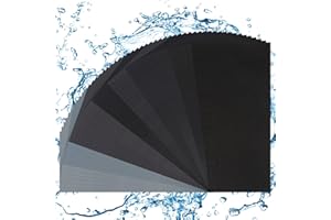 KULANNDER 50 piezas de papel de lija papel de lija seco y húmedo hojas de papel de lija abrasivo seco húmedo impermeable papel de lija surtido de 320 a 3000
