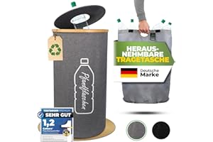 COTTARA® Butelki na kaucję, pojemnik kolekcjonerski z pokrywką, w zestawie torba XXL | pojemnik na kaucję z otworem | idealne jako butelki na kaucję, do przechowywania pustych przedmiotów, pojemnik