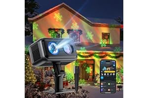 ‎GOVEE Govee Outdoor-Projektorlicht, RGBW-Dreifarben-Laserlicht mit 50+ Szenenmodi für alle Festivals, Smart IP65 Wasserdicht Aurora Projektor Light, Funktioniert mit Alexa, Matter, Google Assistant