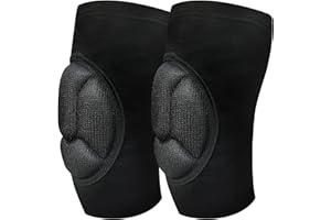 SHFYFHS Elastique Genouillère de Compression Professionnelles, Genouillères de protection en éponge, Genouillère Anti-Collision, pour Volley-ball, football, la danse, le yoga, le tennis, le cyclisme, (noir M)